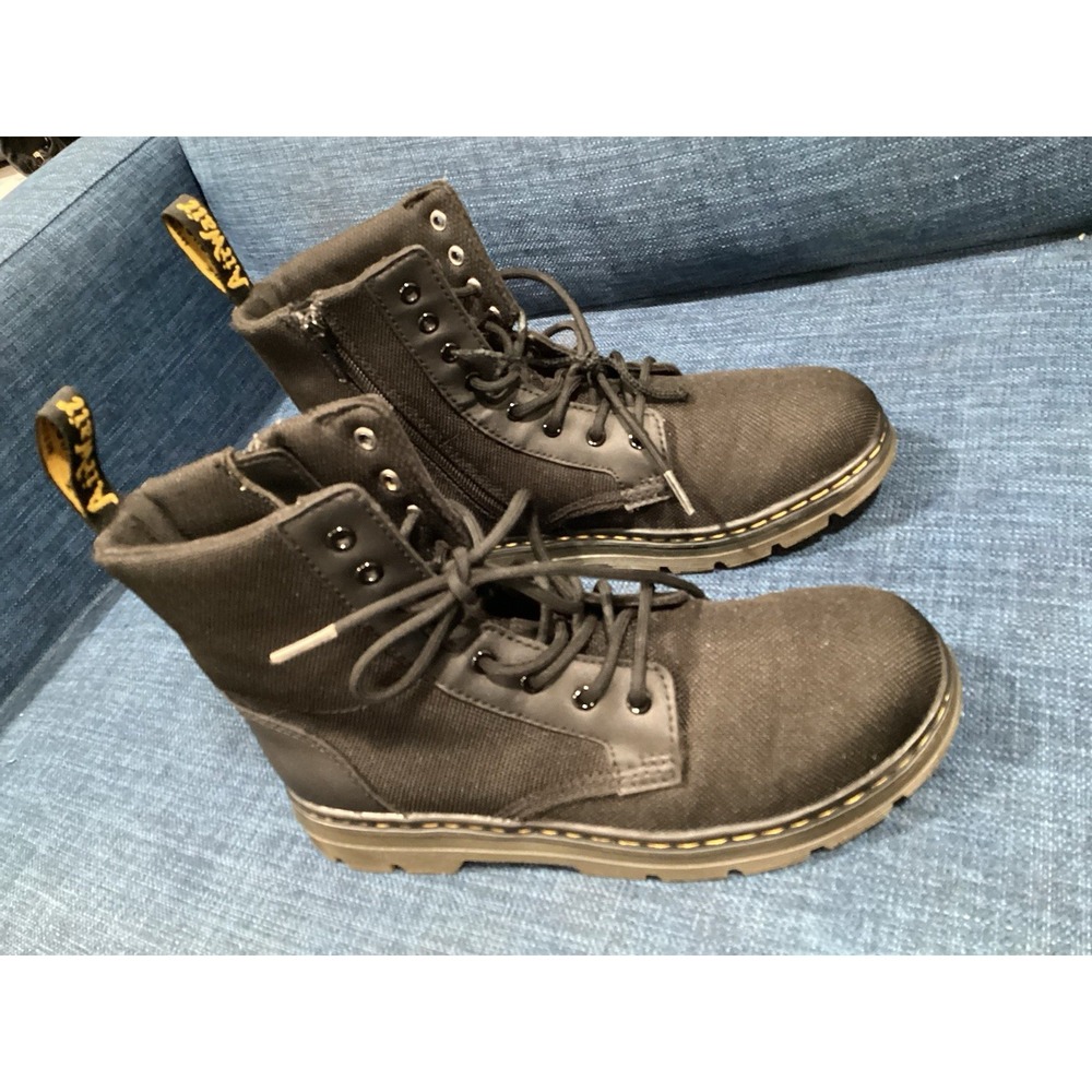 Dr. Martens Combs J KIDS  Size 4‎ Black Tough Poly Combat Ankle Boots